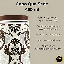 Copo Térmico FARM, 450 ml, Estampa Café com Céu.