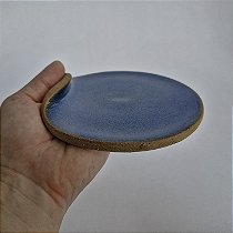 Prato 14cm azul com detalhe amassado