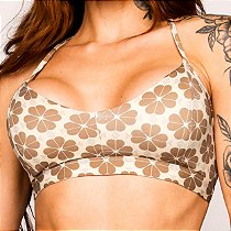 Top Detroit em Suplex Zero Transparência Estampa Retro Fit Roda da Fortuna