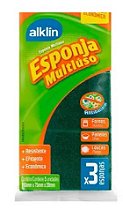 Esponja Dupla-Face c/3 unidades  110 MM X 75 MM X 20MM  (Fardo c/60 Unidades)