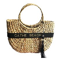 Bolsa búzios com faixa personalizada - palha de milho