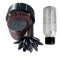 Alimentador Externo (Alimentador tipo ROSO) com circuito, "labirinto", Modelo caracol. Marrom e preto