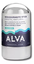 Alva natural desodorante cristal stick vegano sem fragrância 60g