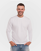 Camiseta Masculina de Manga Longa Algodão Egípcio - Branca