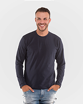 Camiseta Masculina de Manga Longa Algodão Egípcio - Azul Marinho