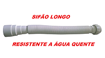 SIFÃO FLEXÍVEL SANFONADO UNIVERSAL - ABS BRANCO - " LONGO "- P/ PIA, CUBA E TANQUE