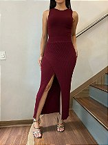 Saia midi modal com fenda