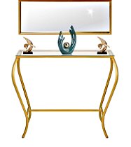 Aparador Sala Moldura Espelho Clássico Dourado