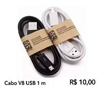 Cabo de Dados e carregador v8 usb 1M