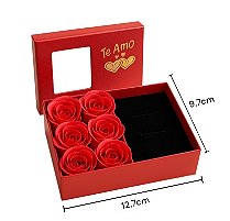 Caixa com Rosas e espaço para joias