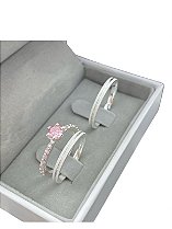 Par Aliança 2mm com solitário Cravejado