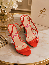 Sandália Feminina Lace Up Vermelha