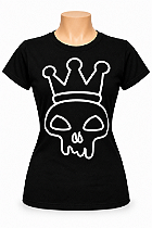 CAMISETA FEMININA COROA VAZADA 2026 PRETA