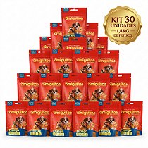 Kit 30un Bifinhos Amiguitos Frango 60g Super Premium Cães