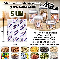 ABSORVEDOR DE OXIGÊNIO 300CC até 4L, com 5un SUPER PROMOÇÃO