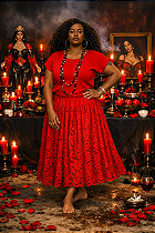 SAIA DE RENDA COM FORRO | VERMELHO
