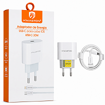 Carregador USB-C 30W H'Maston + Cabo USB-C para Lightning iPhone | Carregamento Rápido
