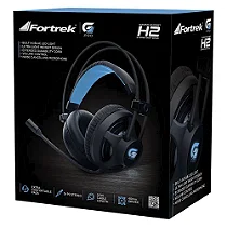 HEADSET GAMER PRO H2 PRETO LED P2/P2 64390 FORTREK