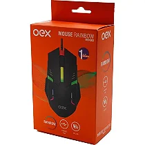 MOUSE OPTICO MS303 RAINBOW 1200 DPI PRETO USB 50.0094 OEX