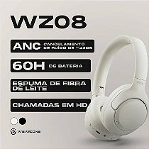 HEADSET WZ08 | CANCELAMENTO DE RUÍDO PROFUNDO| ATÉ 60 HORAS DE BATERIA| CHAMADAS EM HD