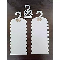 Kit com 2 (dois) cabides porta faixa bebê para organização dos laços e tiaras em MDF de 3 mm branco