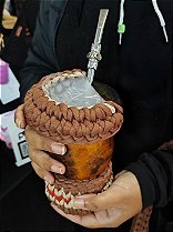 KIT PORTA-CUIA + TAPA-ERVA ARTESANAIS RAÍZES