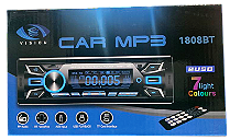 Rádio Mp3 Bluetooth 2xUSB SD FM Aux 4X52W Controle 7 Cores Vision 1808BT