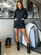 Blusão Donna Vestido Moletom Com Capuz E Bolso Lançamento