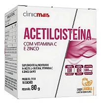 Suplemento Nutricional Clinicmais Acetilcisteína Nac Com Zinco E Vitamina C Sabor Laranja