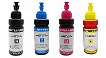 Tinta de sublimação Masterprint Black Cyan Magenta Yellow Refil Bulk Ink 100 ml Compativel Epson