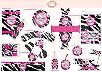 Kit digital Zebra e Pink com pérola