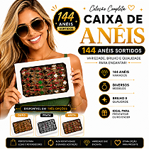 Caixa com 36 Anéis para Revenda - Banhados a Ouro 18k e Prata 925 - Joias de Alta Qualidade e Lucrativas