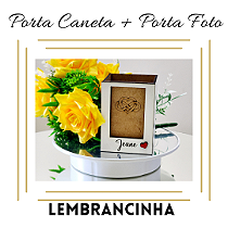 MIni Porta Caneta + Porta retrato MDF 3mm com Nome personalizada.