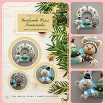 Apostila Digital Moldes Guirlanda Ursinhos Fantasiados em feltro