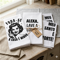 Kit 3 Panos De Prato - Alexa-Santo-A Casa é Minha