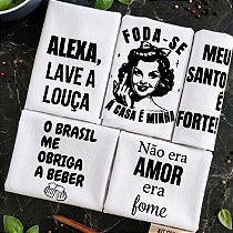 Kit 5 Panos De Prato - ALEXA-SANTO-CASAEMINHA-BRASIL-FOME