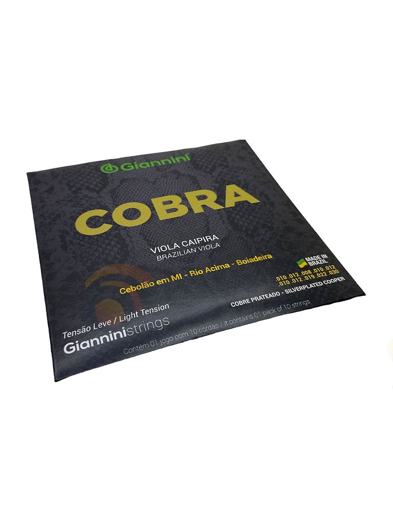 Kit Com 3 Jogos De Cordas Giannini Cobra Viola Tensao Leve