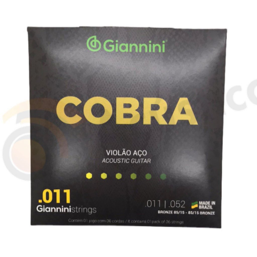 2 Encordoamento Giannini Cobra 011 P/ Violão Aço Bronze - O Acústico -  Referência em instrumentos musicais na internet