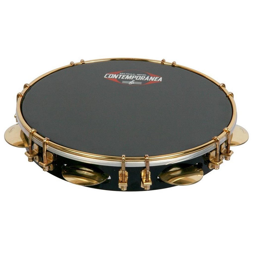 Contemporânea Pandeiro 10 Preto Tar. Dupla Dourada 31ppd Bag - O