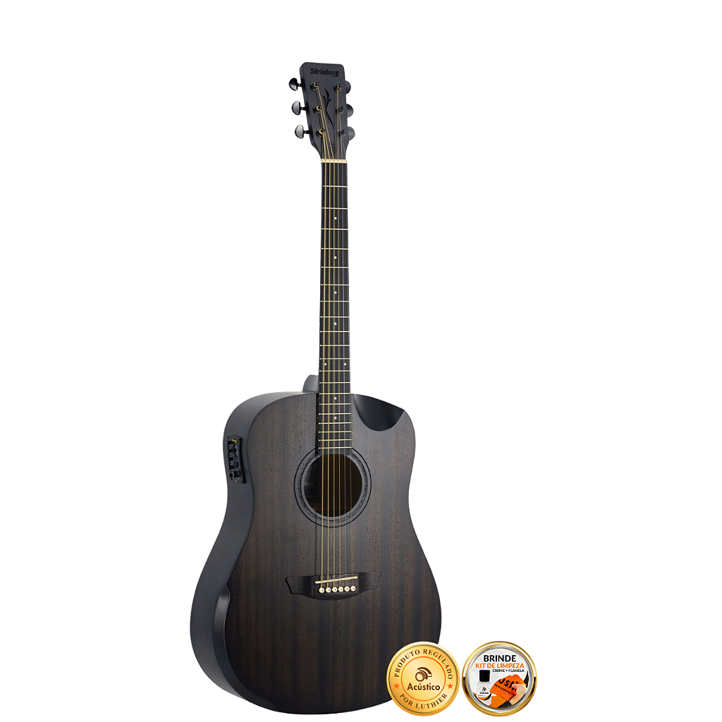 ギター violao acustico Violão Strinberg Ativo FS4D Folk Half-Cutaway Tobacco Sunburst - O