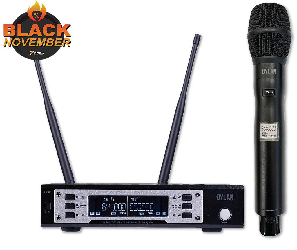 Microfone Sem Fio Headset Lapela Dylan UDX-03 Multi 30 Canais - O