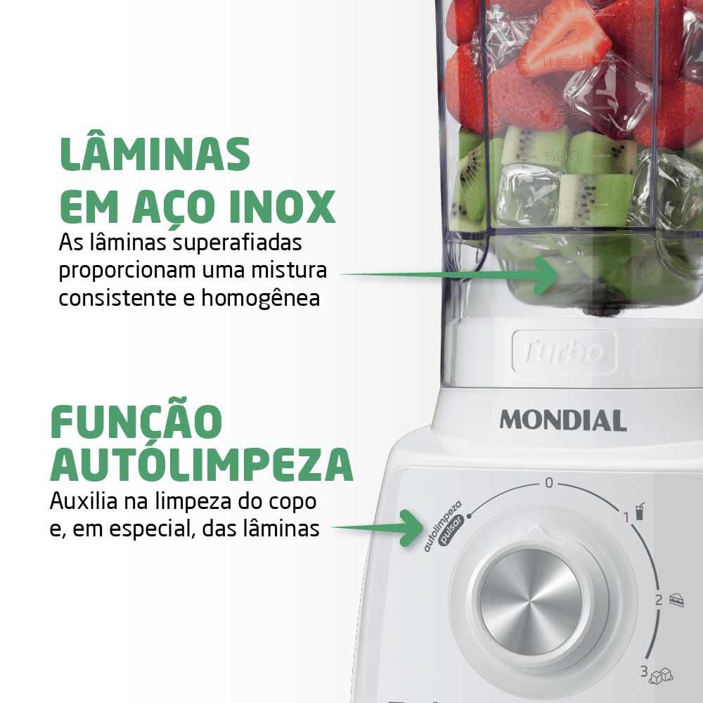 Liquidificador Mondial Turbo Power 550W Branco L-99 WG 110V