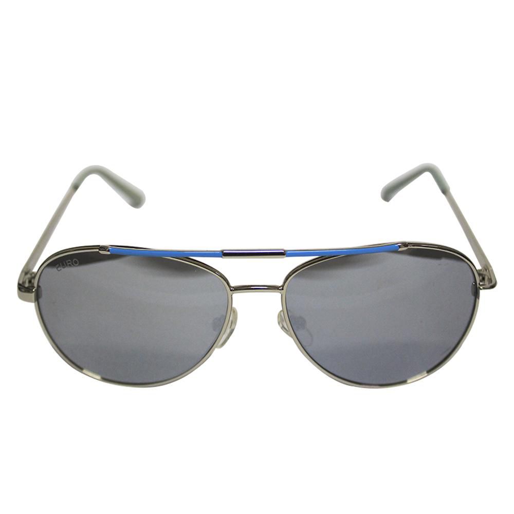 Óculos de Sol Feminino Euro Prata/Azul- EMBALAGEM DANIFICADA - Luxgolden