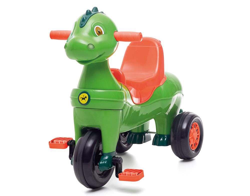 Triciclo Passeio/ Pedal Com 2 Lugares Moto Infantil Calesita Cor Verde E  Laranja