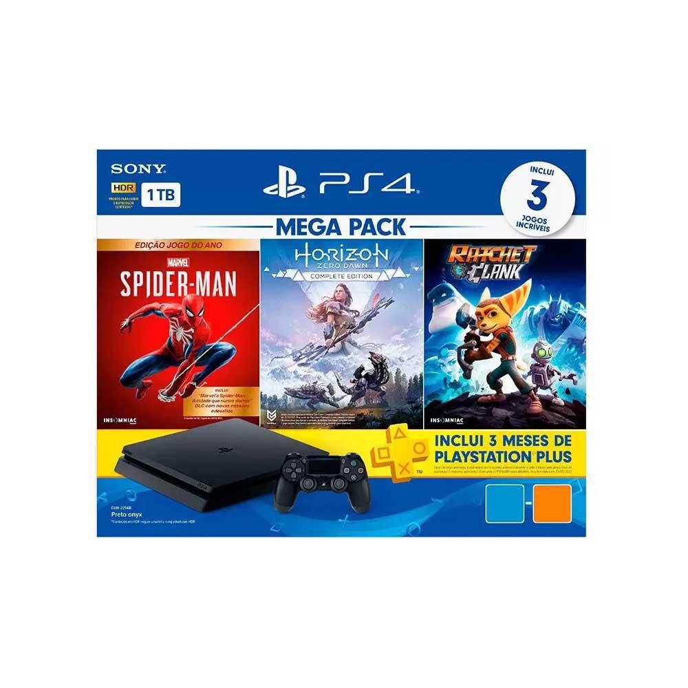 PlayStation 4 Mega Pack V15 1TB 1 Controle Com 3 Jogos - Luxgolden