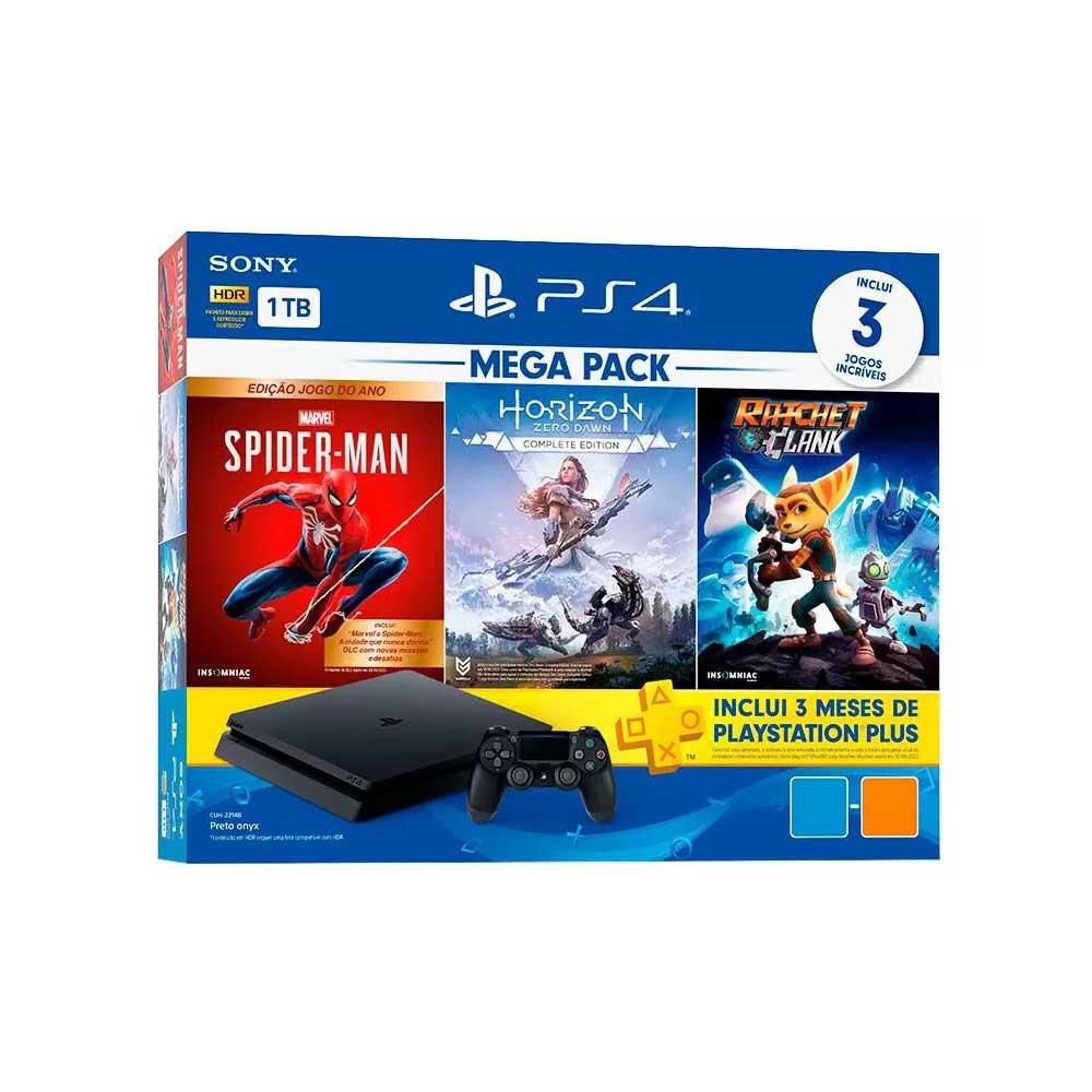 PlayStation 4 Mega Pack V15 1TB 1 Controle Com 3 Jogos - Luxgolden