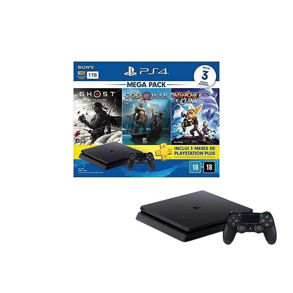 Console Sony PlayStation 4 PS4 + Jogo God of War Ragnarök 1TB Preto