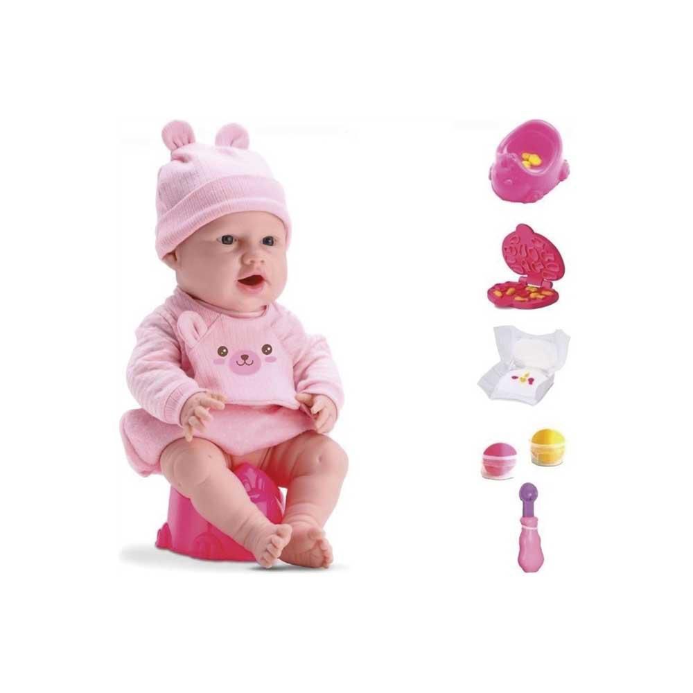 Boneca Bebê Reborn New Born Banho vem com ducha Divertoys - Babu Brinquedos