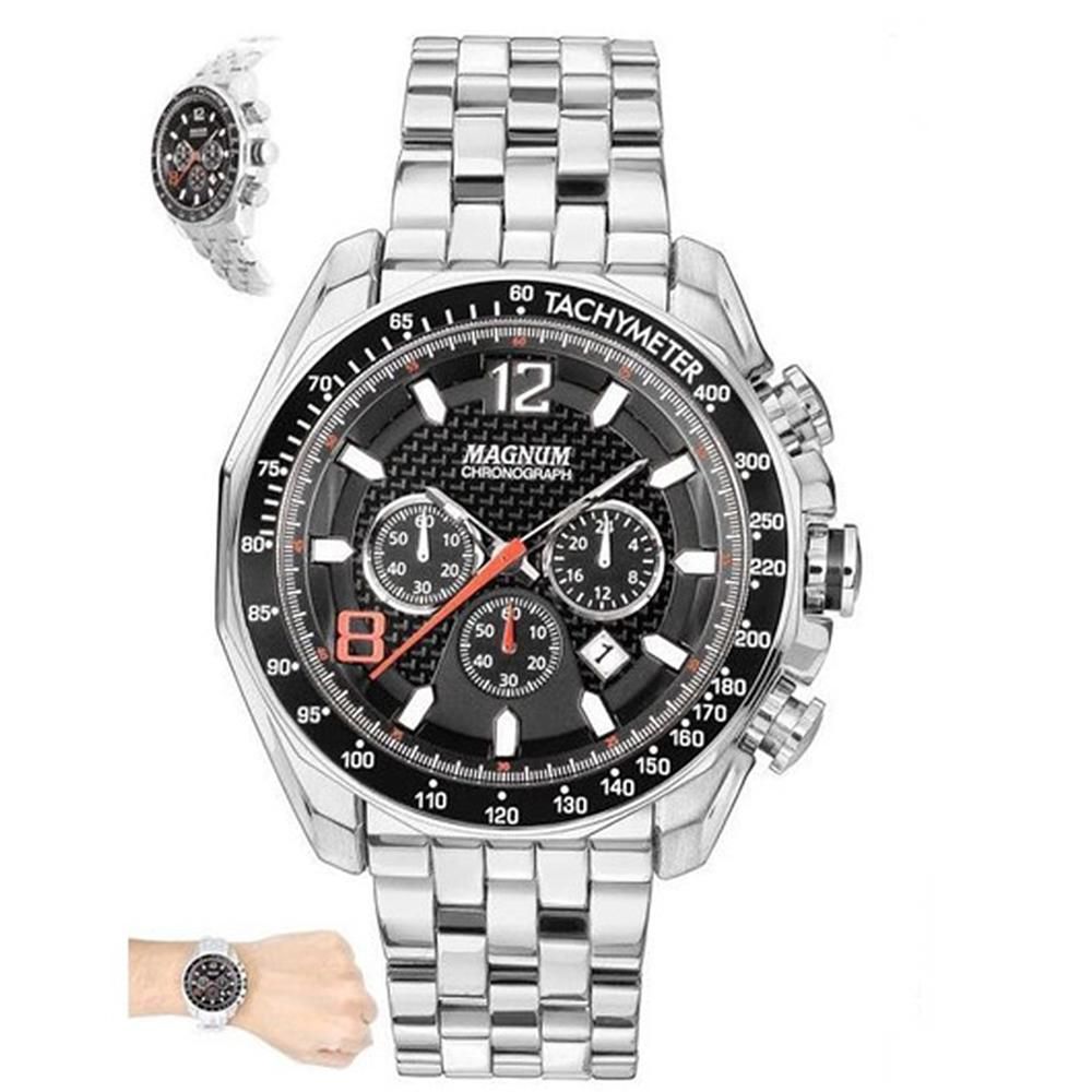 Relógio Magnum Masculino Chronograph Pulseira De Aço