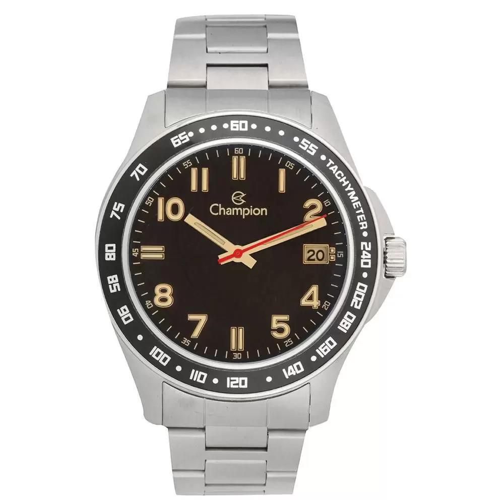 Relógio masculino prata e dourado pulseira de aço Champion CA30132P